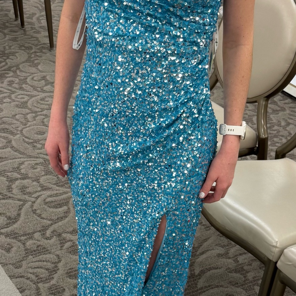 Sparkling Turquoise Sequin Gown